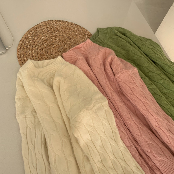 Női alkalmi pulóver zöld, narancs és fehér színben