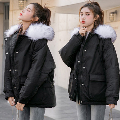 Női kabát kapucnival és pehellyel fekete, bézs és szürke színben