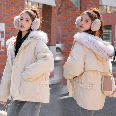 Női kabát kapucnival és pehellyel fekete, bézs és szürke színben