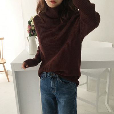 Γυναικείο καθημερινό πουλόβερ σε μπλε και καφέ χρώμα