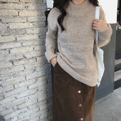 Női téli pulóver hosszú modell magas gallérral több színben