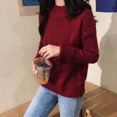 Női téli pulóver hosszú modell magas gallérral több színben