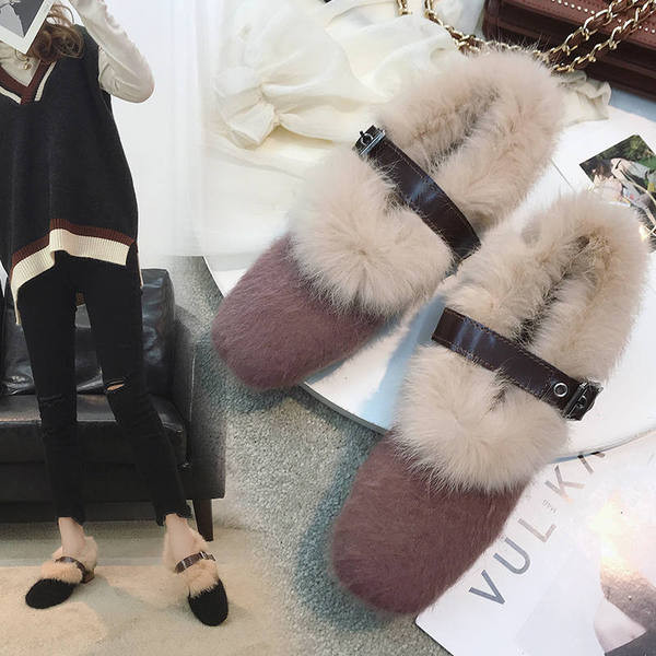 Γυναικεία μοκασίνια με πόρπη σε δύο χρώματα