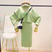 Set de rochie și pulover de damă modern în patru culori