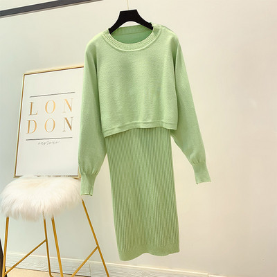 Set de rochie și pulover de damă modern în patru culori