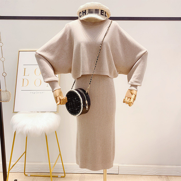 Set de rochie și pulover de damă modern în patru culori