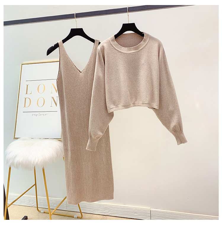 Set de rochie și pulover de damă modern în patru culori