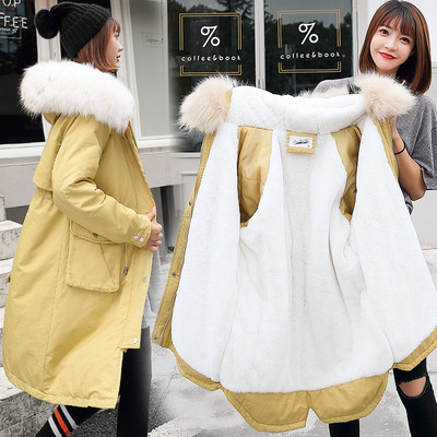 Μοντέρνο χειμερινό γυναικείο μπουφάν με απαλή επένδυση και κουκούλα με κάτω σε έξι χρώματα