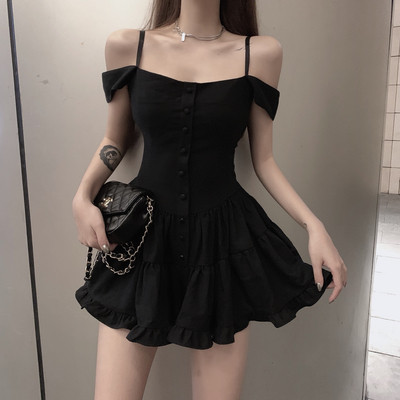 Μοντέρνο γυναικείο φόρεμα σε μαύρο και άσπρο χρώμα