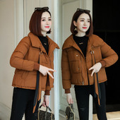 Modern női rövid téli kabát cipzárral négy színben