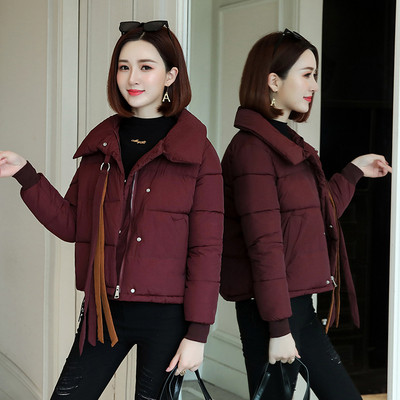 Modern női rövid téli kabát cipzárral négy színben