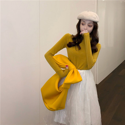 Női karcsú pulóver pólógallérral több színben