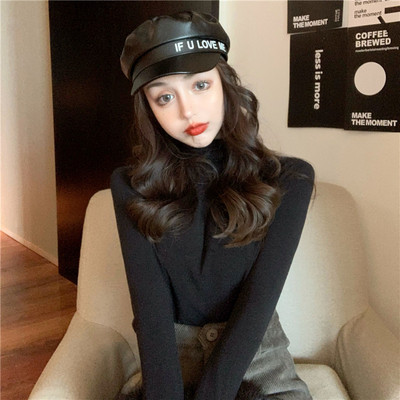 Női karcsú pulóver pólógallérral több színben