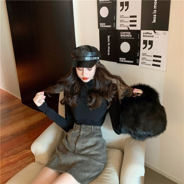 Női karcsú pulóver pólógallérral több színben