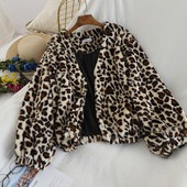 Őszi női puha kabát leopárd mintával három színben