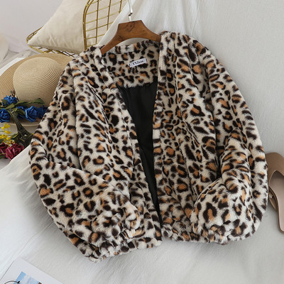 Őszi női puha kabát leopárd mintával három színben