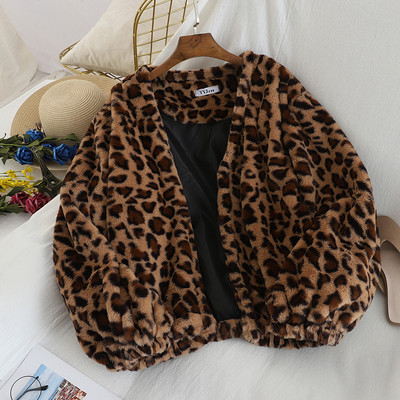 Őszi női puha kabát leopárd mintával három színben