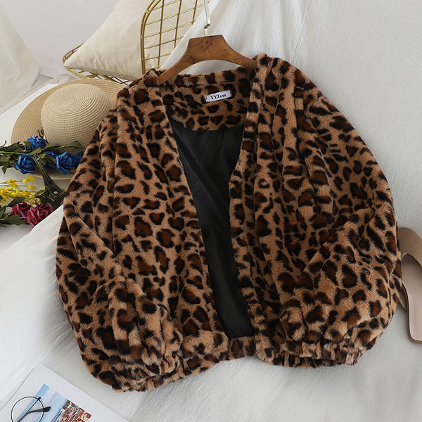 Őszi női puha kabát leopárd mintával három színben