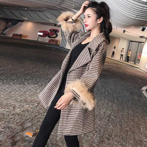 Дамско ежедневно палто разкроен модел с колан и пух в два цвята