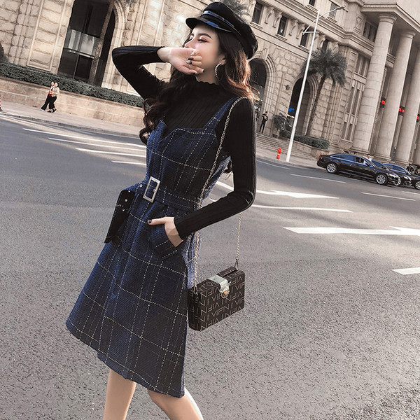 Set de bluză și rochie de damă modern cu curea și buzunar