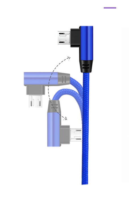 Καλώδιο γρήγορης φόρτισης και συγχρονισμού TYPE A MICRO USB σε μπλε χρώμα