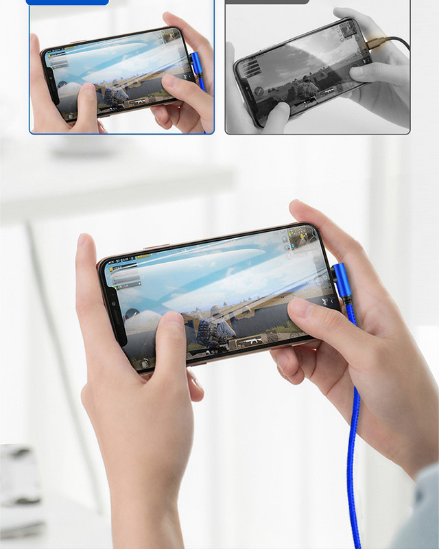 Καλώδιο γρήγορης φόρτισης και συγχρονισμού TYPE A MICRO USB σε μπλε χρώμα