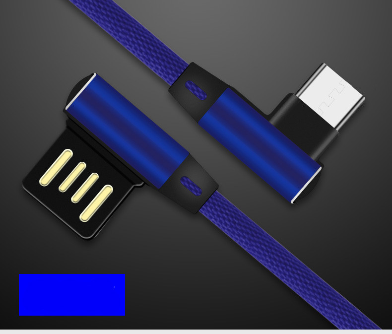 Καλώδιο γρήγορης φόρτισης και συγχρονισμού TYPE A MICRO USB σε μπλε χρώμα