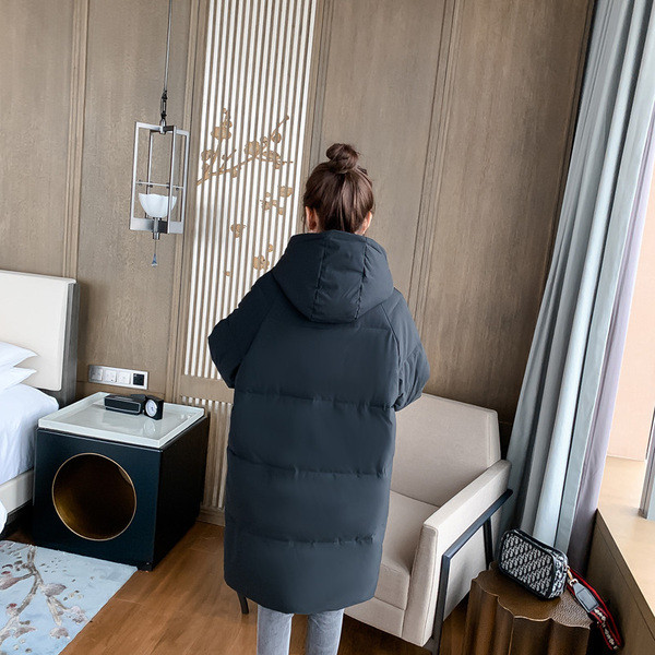 Modern női téli hosszú kabát - széles modell kapucnival öt színben