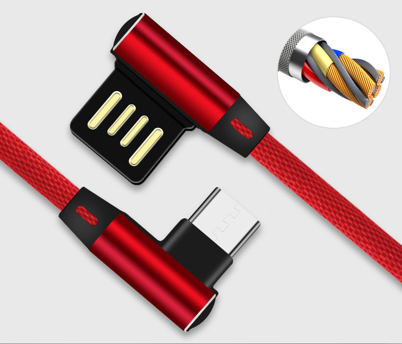 Data cable Καλώδιο για γρήγορη φόρτιση και συγχρονισμό των κινητών συσκευών TYPE A MICRO USB με κόκκινο χρώμα