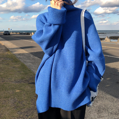 Μοντέρνο γυναικείο πουλόβερ χειμωνιάτικο φαρδύ σχέδιο σε διάφορα χρώματα