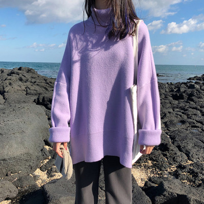 Μοντέρνο γυναικείο πουλόβερ χειμωνιάτικο φαρδύ σχέδιο σε διάφορα χρώματα