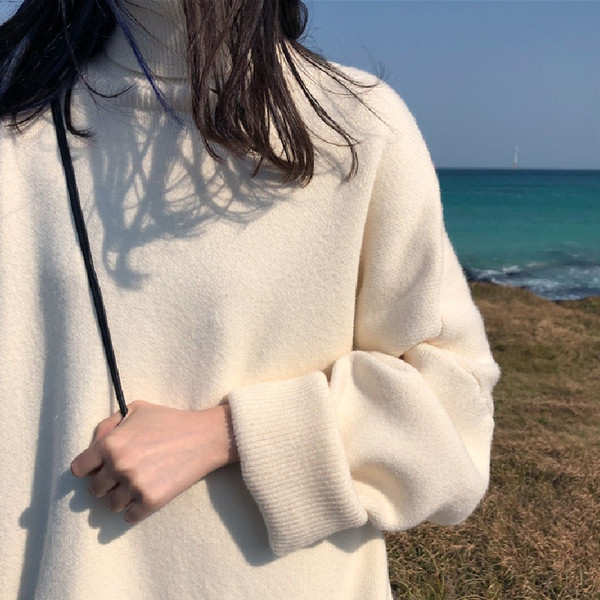 Μοντέρνο γυναικείο πουλόβερ χειμωνιάτικο φαρδύ σχέδιο σε διάφορα χρώματα