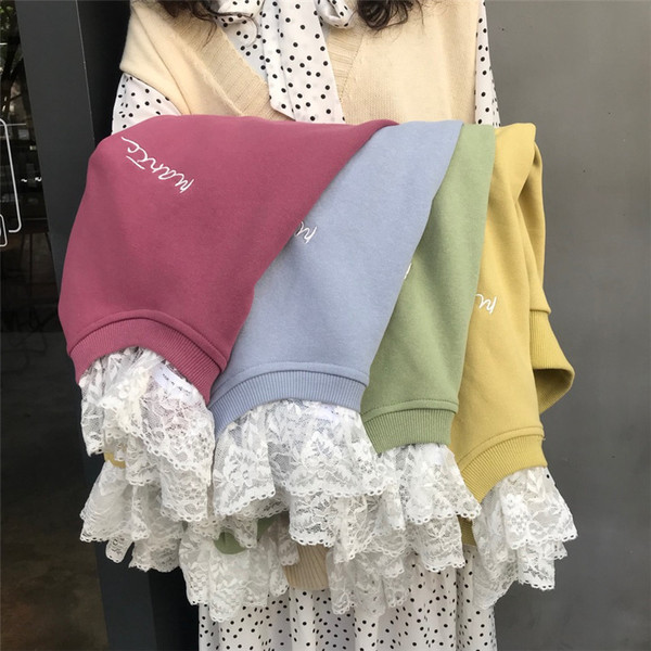 Γυναικεία μπλούζα με μανίκια δαντέλα και κολάρο σε διάφορα χρώματα