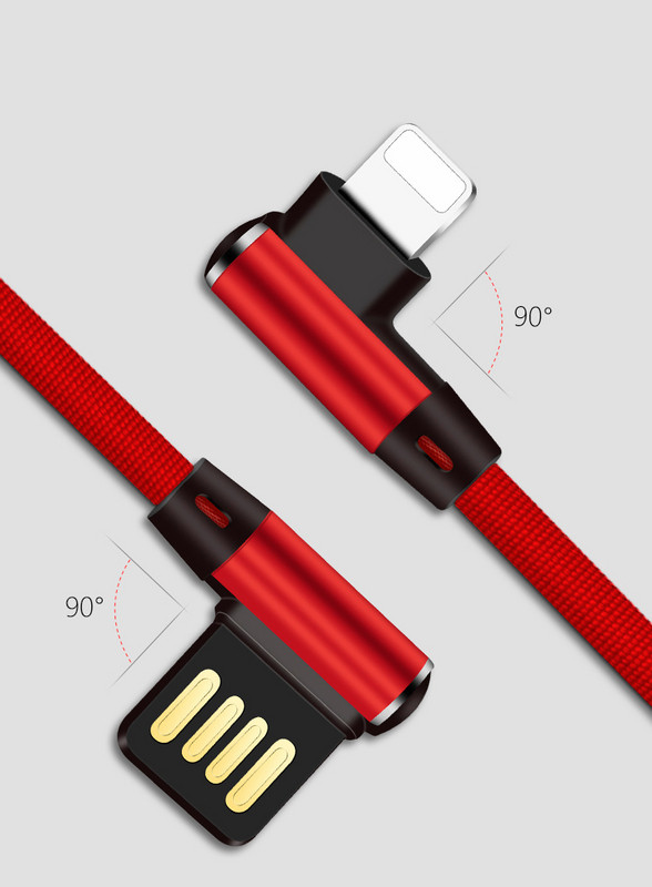 Data кабел за мобилни устройства TYPE Lightning в червен цвят