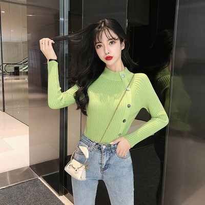 Γυναικεία casual μπλούζα με μακριά μανίκια και κουμπιά σε διαφορετικά χρώματα