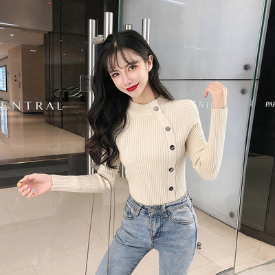 Γυναικεία casual μπλούζα με μακριά μανίκια και κουμπιά σε διαφορετικά χρώματα