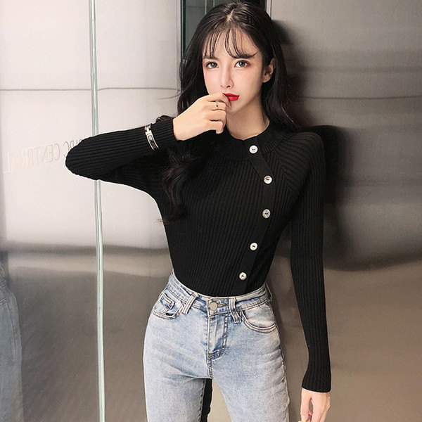 Γυναικεία casual μπλούζα με μακριά μανίκια και κουμπιά σε διαφορετικά χρώματα