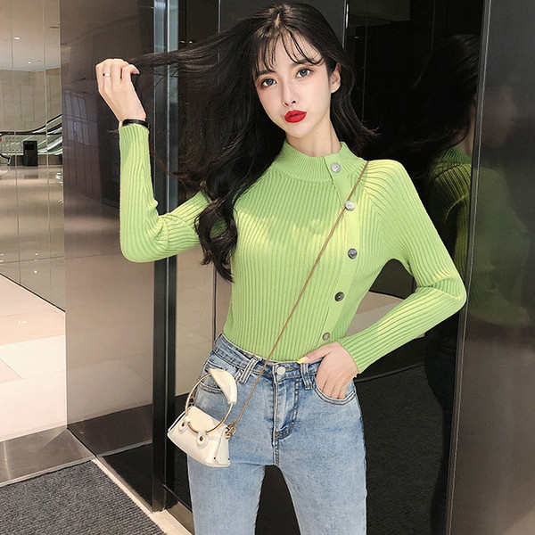 Γυναικεία casual μπλούζα με μακριά μανίκια και κουμπιά σε διαφορετικά χρώματα