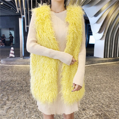 Μοντέρνο μακρύ γυλέκο χωρίς κουμπιά - τρία χρώματα