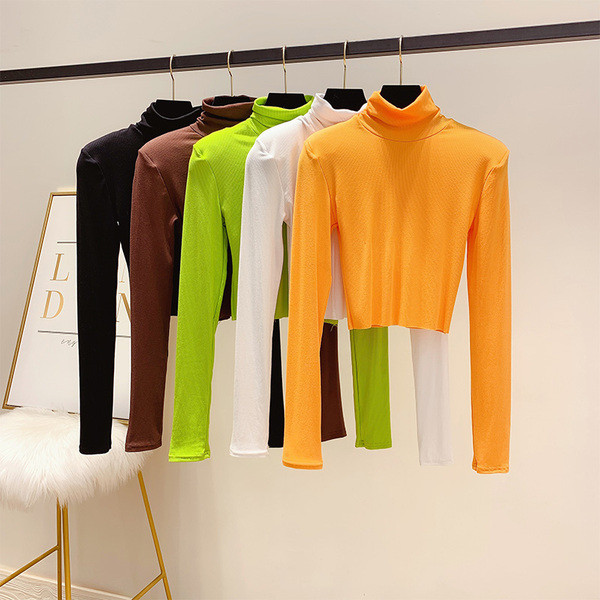 Γυναικεία μπλούζα με ψηλό γιακά σε διάφορα χρώματα