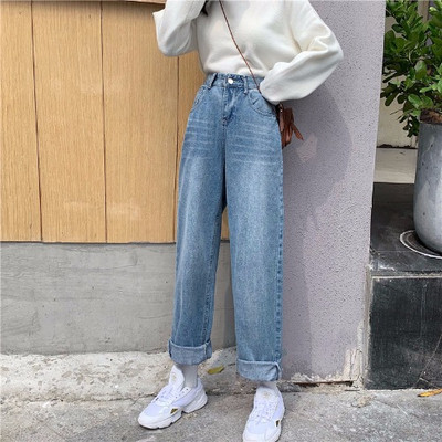 Casual  γυναικεία φαρδιά τζιν - μπλε χρώμα