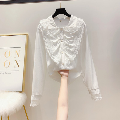 Stílusos női ing csipkével és gallérral több színben