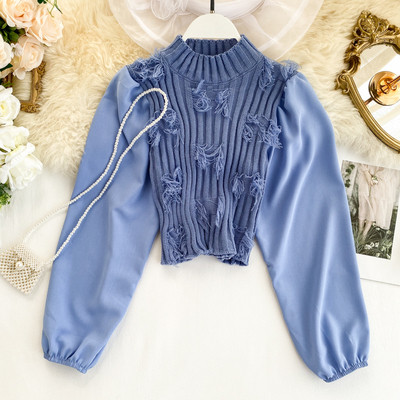 Női pulóver kerek nyakkivágással, többféle színben