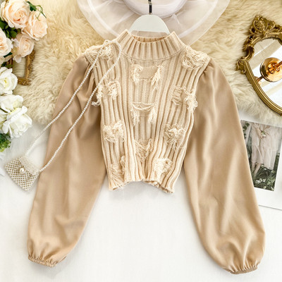 Női pulóver kerek nyakkivágással, többféle színben