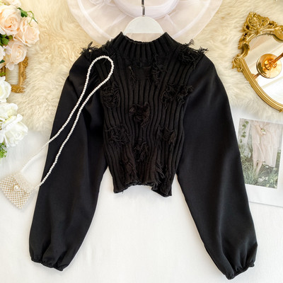 Női pulóver kerek nyakkivágással, többféle színben