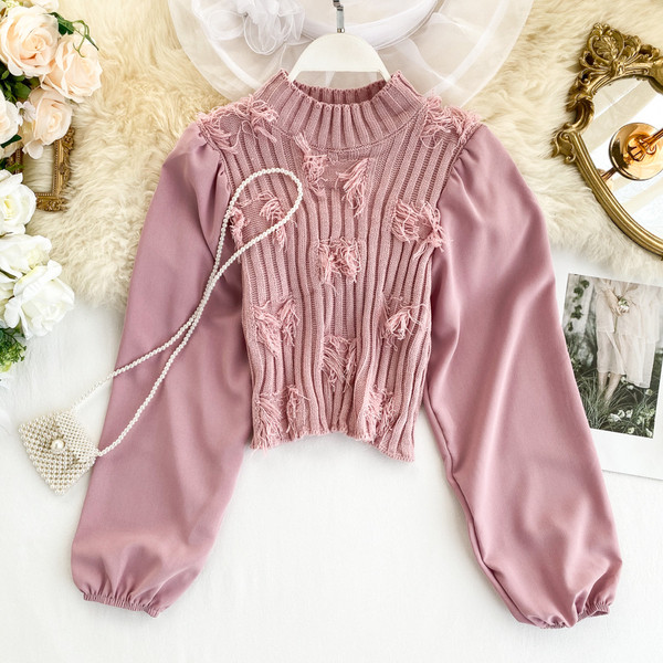 Női pulóver kerek nyakkivágással, többféle színben