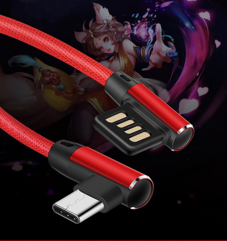 Висококачествен Data Cable Type C за мобилни устройства в червен цвят