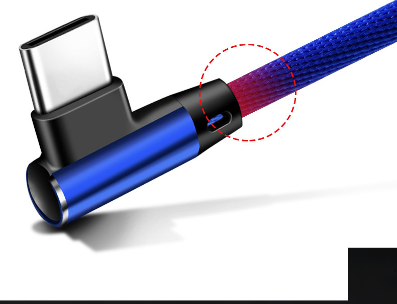 Ανθεκτικό καλώδιο USB TYPE-C για κινητές συσκευές με μπλε χρώμα