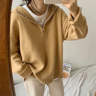 Bluza de dama cu gluga si fermoar in mai multe culori