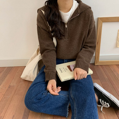 Bluza de dama cu gluga si fermoar in mai multe culori